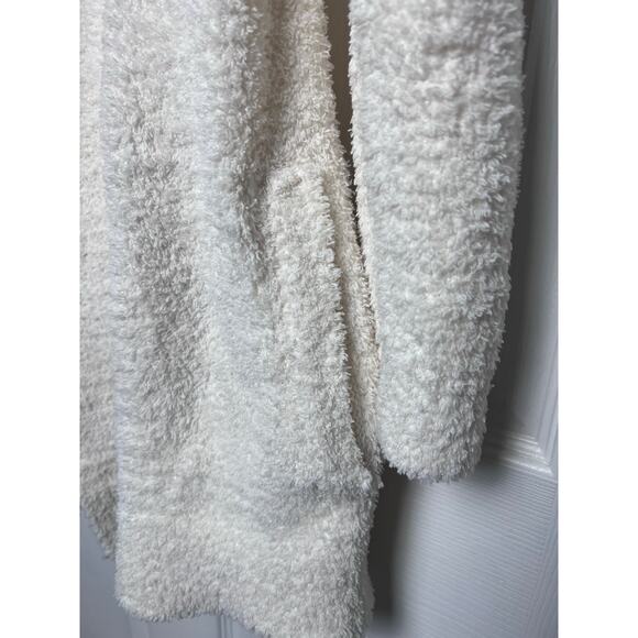 Marled Reunited Clothing Open Front Fuzzy Cardigan w/ Pockets Size Small Cream - Picture 6 of 9
